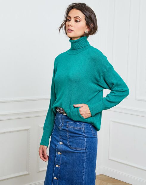 Pull en cachemire mélangé Elona vert