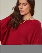 Hajos burgunderfarbener Pullover