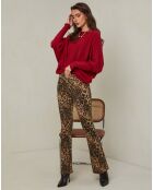 Hajos burgunderfarbener Pullover