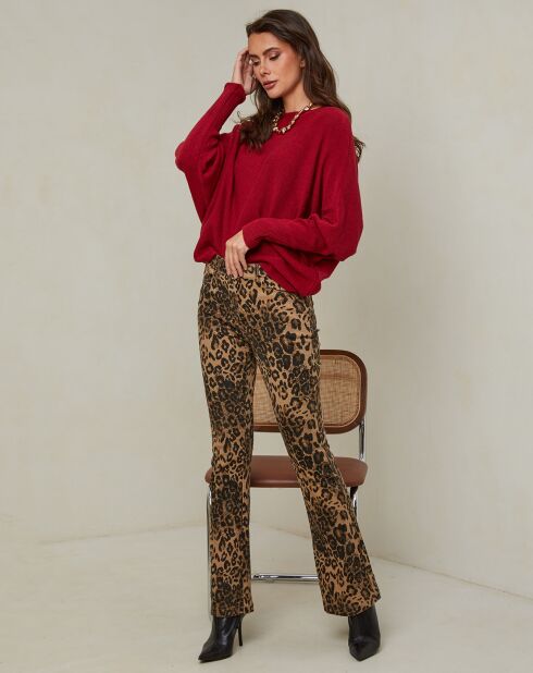 Hajos burgunderfarbener Pullover