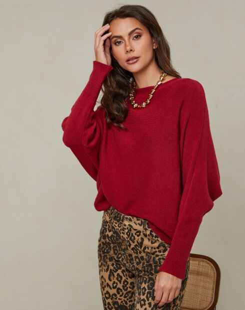 Hajos burgunderfarbener Pullover