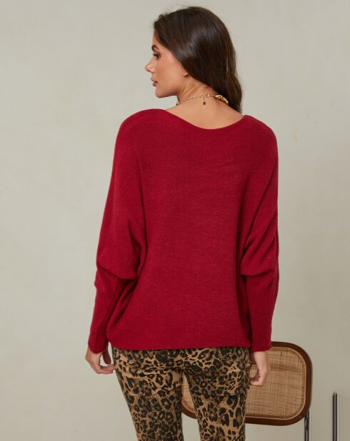 Hajos burgunderfarbener Pullover