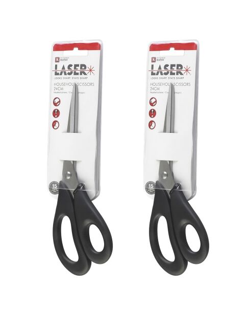 2 Ciseaux universel 24cm gris/noir