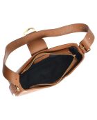 Sac porté épaule en Cuir cognac - 13.5x28x6.5 cm