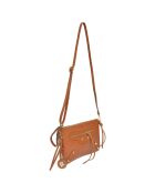 Sac bandoulière en Cuir cognac - 19x27.5x1 cm