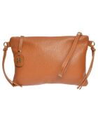 Sac bandoulière en Cuir cognac - 19x27.5x1 cm