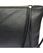 Sac bandoulière en Cuir noir - 19x27.5x1 cm