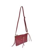 Sac bandoulière en Cuir rouge vin - 19x27.5x1 cm