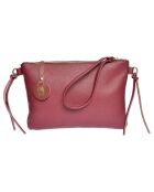 Sac bandoulière en Cuir rouge vin - 19x27.5x1 cm