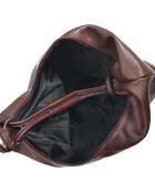 Sac porté épaule en Cuir rouge vin - 40x45x5 cm