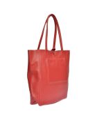 Sac cabas en Cuir rouge - 37x41x12 cm