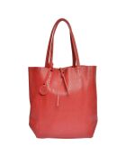 Sac cabas en Cuir rouge - 37x41x12 cm