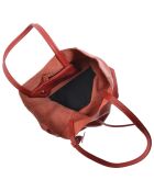 Sac cabas en Cuir rouge - 37x41x12 cm