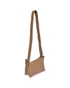 Sac bandoulière en Cuir taupe - 17x30x13 cm