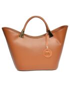 Sac cabas en Cuir cognac -  24x37x12 cm