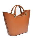 Sac cabas en Cuir cognac -  24x37x12 cm