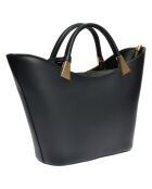 Sac cabas en Cuir noir -  24x37x12 cm