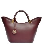 Sac cabas en Cuir rouge vin -  24x37x12 cm