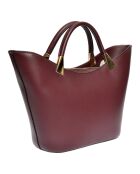 Sac cabas en Cuir rouge vin -  24x37x12 cm