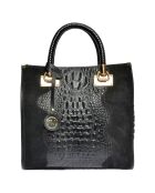 Sac à main en Cuir noir - 28.5x29.5x12 cm