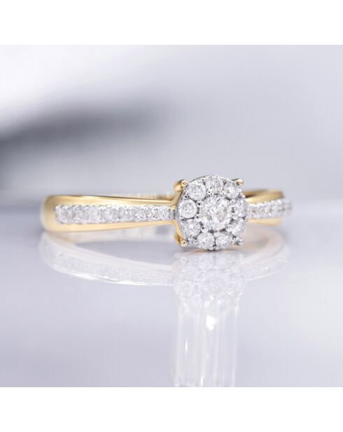 Principessa diamanten ring 0,28 kt geelgoud