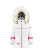 Veste de ski fausse fourrure blanche