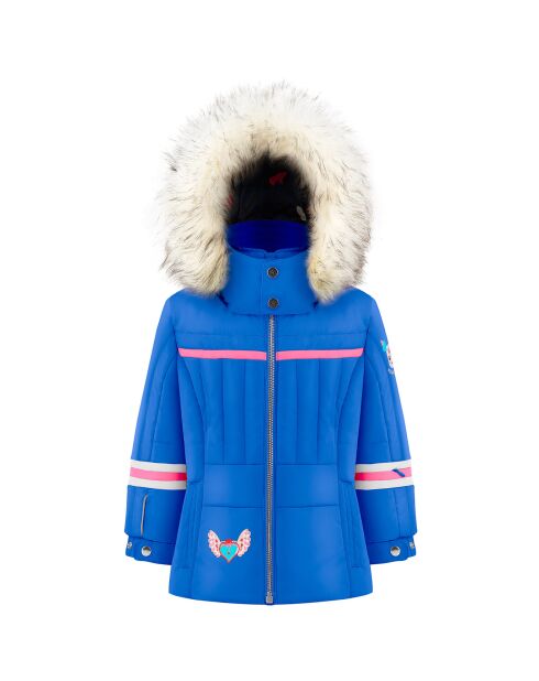 Veste de ski fausse fourrure bleue