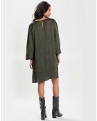 Robe Trapeze imprimée Ml verte