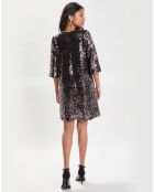 Robe courte Manches 3/4 marron