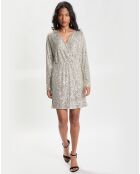 Robe courte Croisée Sequins Ml écrue