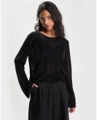 Top Jersey Lurex Carreaux noir