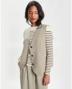 Gilet sans manches En V kaki