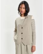 Gilet sans manches En V kaki