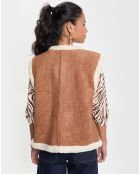 Veste en Fausse Peau Lainée camel