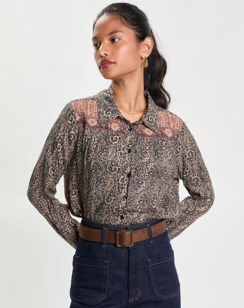 Chemise imprimée Lurex Ml noire