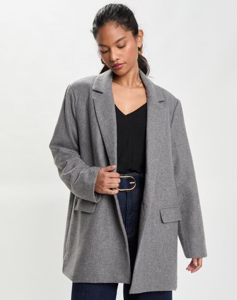 Veste en Laine Melangée grise