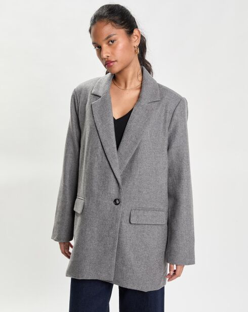 Veste en Laine Melangée grise