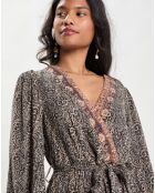 Robe Longue rayée Lurex noire