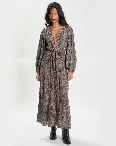Robe Longue rayée Lurex noire