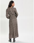 Robe Longue rayée Lurex noire