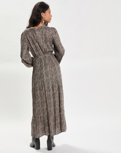 Robe Longue rayée Lurex noire
