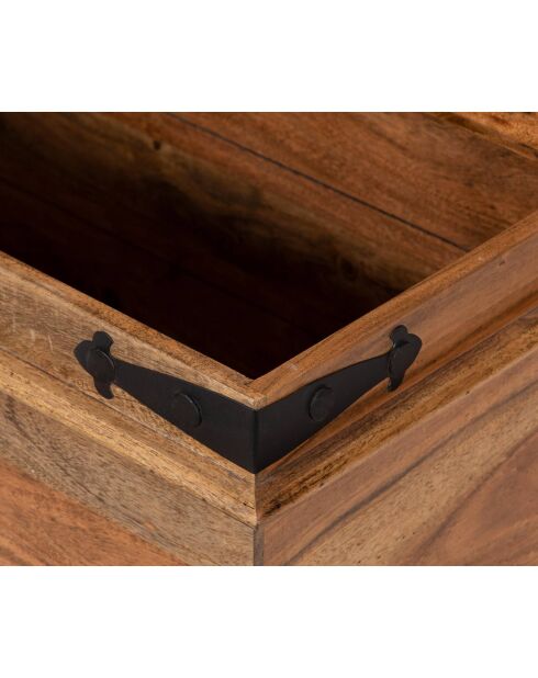 Table basse coffre carrée en acacia massif