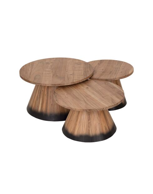 Table basse ronde bois 80 cm  Acacia Dimona