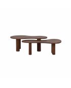 Set de 2 tables basses ovales Acacia Arad Marron - 110x60x40 cm et 110x60x35 cm