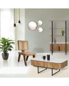 Mesita con tapa de mármol blanco Manguier Kfir II