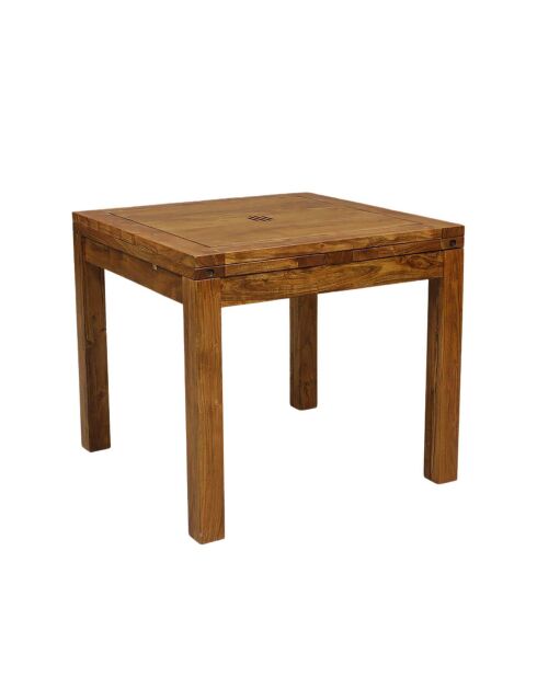 Petite table à manger carrée avec rallonge 70 cm | Acacia Gordon