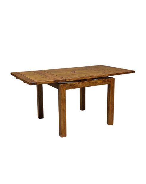Petite table à manger carrée avec rallonge 70 cm | Acacia Gordon