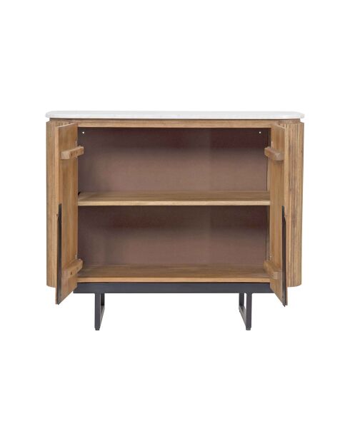 Buffet bas 2 portes plateau marbre blanc  Manguier Kfir II