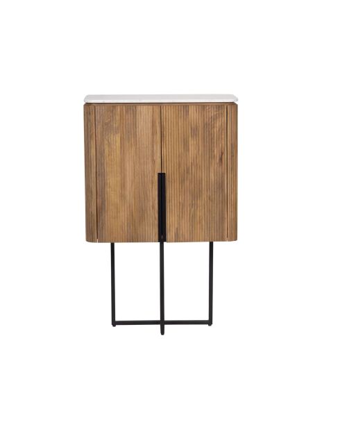 Buffet haut 2 portes plateau marbre blanc | Manguier Kfir II