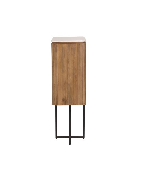Buffet haut 2 portes plateau marbre blanc | Manguier Kfir II